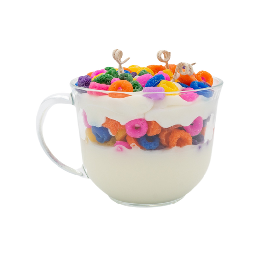 cereal candle, fruit loops, cereal and milk, dessert candle, holiday gift ideas